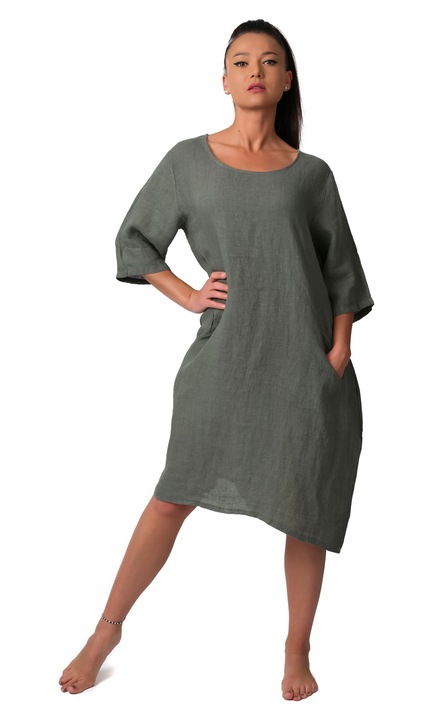 100% vászon ruha, Liza, Vintage Green, One Size