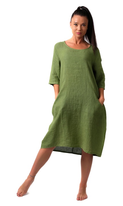 100% vászon ruha, Liza, zöld, One Size