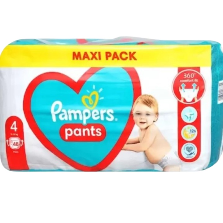 Пелени Pampers, Pants Active Baby, 9-15 кг, размер 4, 48 части