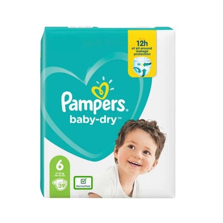 Пелени Pampers Baby Dry размер 6, 13-18кг, 39 бр