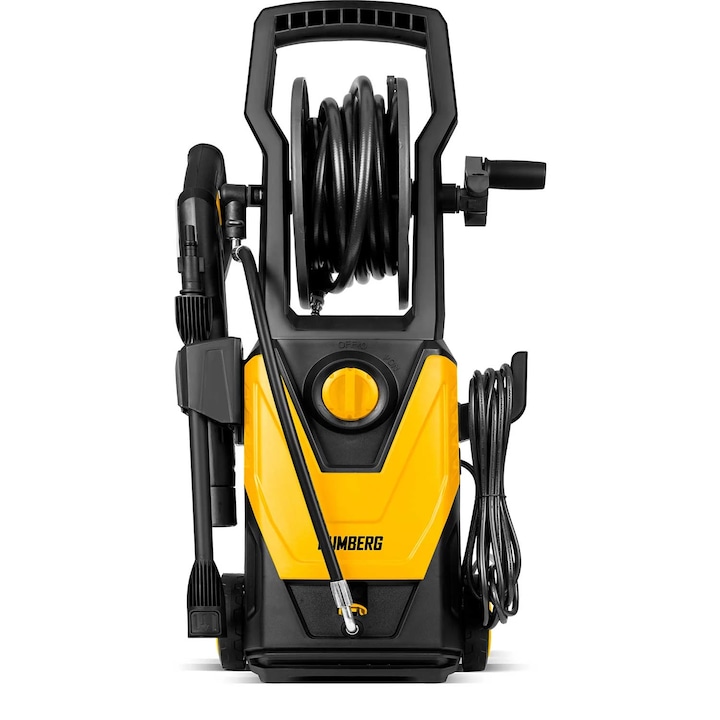 Aparat de spalat cu presiune, lance cu functie StopAndSafe, tehnologia TurboStream, recipient de detergent reglabil, 450 ml, tambur pentru furtun, temperatura maxima a apei 60°C, 230 bar, 1800 W