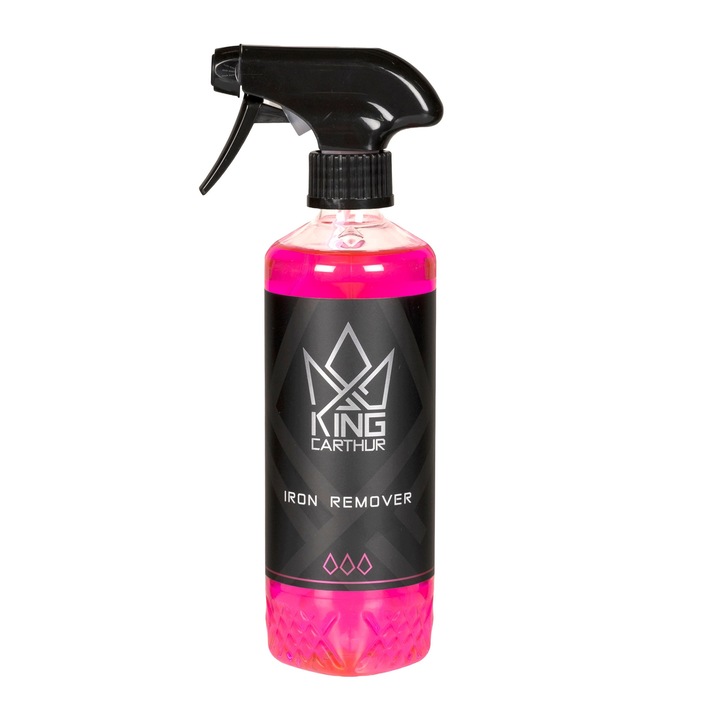Solutie curatare jante si decontaminare caroserie auto KING CARTHUR Iron Remover, pentru indepartarea depunerilor feroase, 500 ml
