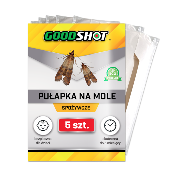 Capcana pentru molii alimentare GOODSHOT, set 5 bucati, sigura pentru copii si animale, fara miros