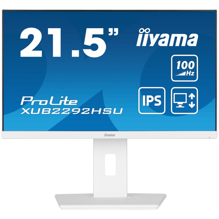 LED monitor IIYAMA ProLite XUB2292HSU-W6, Full HD, 21,5", válaszidő 0,4 ms, fehér