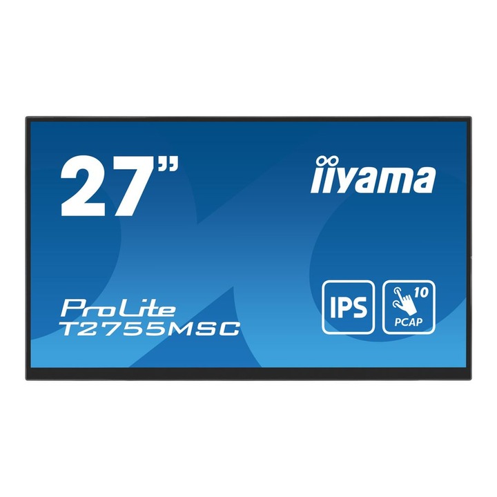 Monitor IIYAMA ProLite T2755MSC-B1, Full HD, érintőképernyő, fekete, 27 hüvelykes