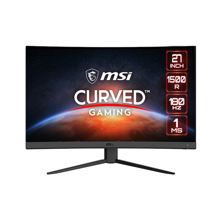 MSI G27C4 E3 LCD монитор, 27", извит, игри, Full HD, черен, 1920x1080 пиксела