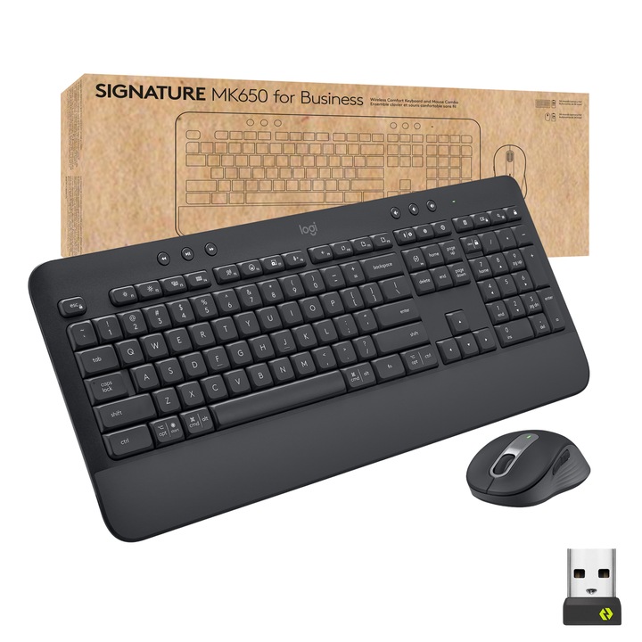 Billentyűzet és egér készlet, Logitech Signature MK650, fekete