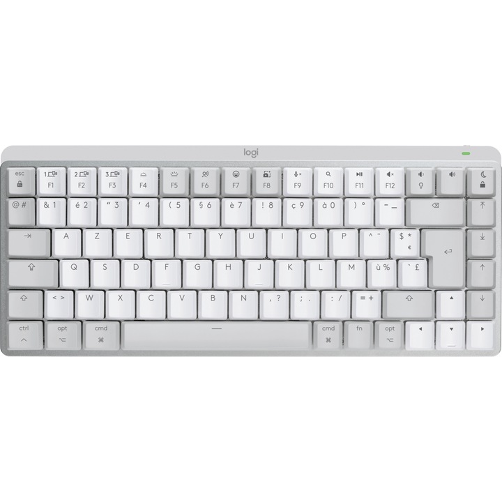 Осветена безжична клавиатура, Logitech MX Mechanical Mini за Mac, без ключ, бяла