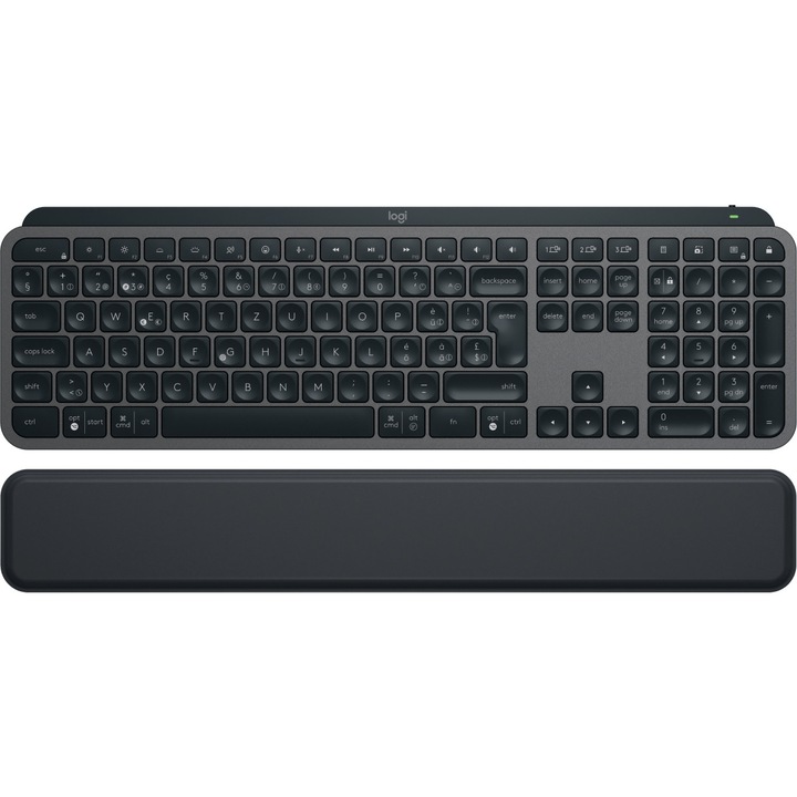 Клавиатура Logitech MX Keys S, Пълноразмерна, Wireless + Bluetooth, LED осветление, черна