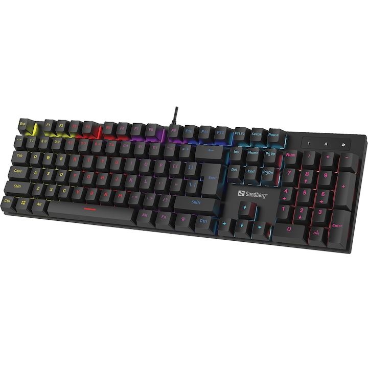 Tastatura de gaming cu cablu USB LED RGB si mouse KR-6300TZ