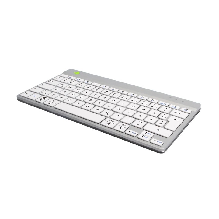 Tastatura, R-GO Tools Compact Break, Mini, Bluetooth, QWERTZ, alb, 1m