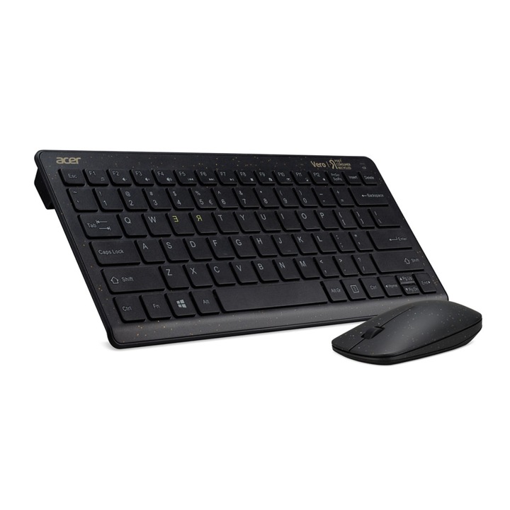 Set tastatura si mouse Acer Chrome, mecanic, wireless, QWERTY, negru