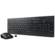 Set Tastatura Si Mouse Wireless, Lenovo Essential Gen2, Conexiune Wireless 2,4 Ghz, Tastatura Rezistenta La Apa, Layout Canadian/Francez, Durata Lunga De Viata A Bateriei, 110,1 x 61,5 x 36,1 mm, Negru