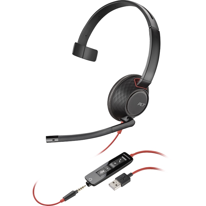 Casti cu microfon, SPC, 4725A BRAVE PRO, Piele ecologica, USB-A/Jack 3.5 mm, Negru