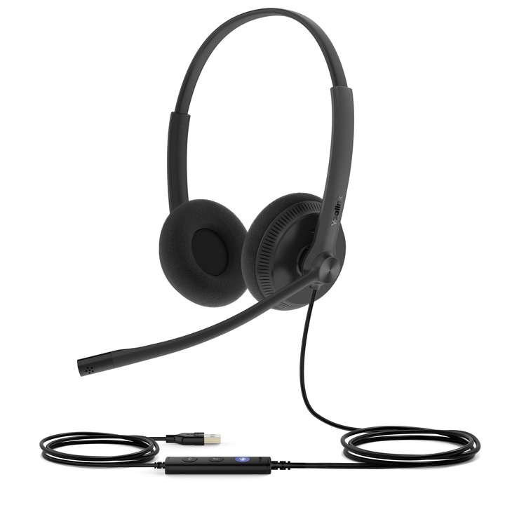 Casti Yealink UH34 Lite cu microfon 3808, Negru