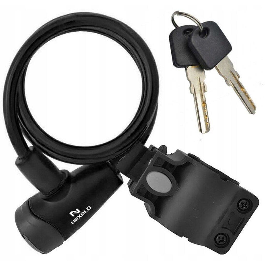 Antifurt bicicleta, 4 cifre combinatie, metal, 8mmx1000mm - eMAG.ro
