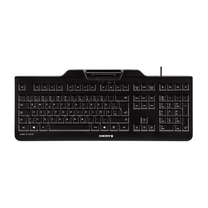 Клавиатура CHERRY KC 1000 SC, Пълноразмерна, жична, Черна, 1.8m