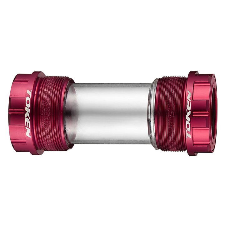 Monobloc pedalier, Token, BSA, TK888, Aluminiu, Pentru Shimano (24mm) / SRAM GXP 24/22mm), Premium, Rosu, Inlocuire Shimano ultegra, dura ace, ultrausoara, 68g