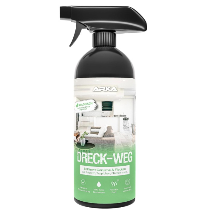Solutie organica ARKA de indepartat mirosuri si pete pentru covor, canapea, tapiterie sau podele, 750ml