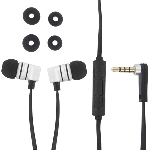 Casti audio cu fir, In-Ear, EEP01, 1.2m lungime cablu, buton control volum si apeluri, Negru