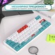 Механична клавиатура за игри Timebox, 75%, безжична, 2.4G, Bluetooth, RGB осветление, 84 PBT Dye-sub клавиша, с кабел Type-C, жълт превключвател, с възможност за гореща смяна, преносима, коралова