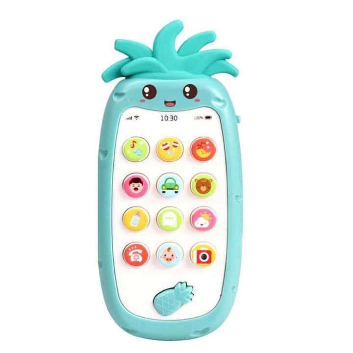 Fogászati telefon, QttvbTna, Szilikon, fényekkel és hangokkal, nem mérgező, sokszínű, +6 hónap