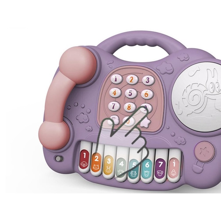 Hangszer, QttvbTna, többfunkciós xilofon, sokszínű, 18 hónapos