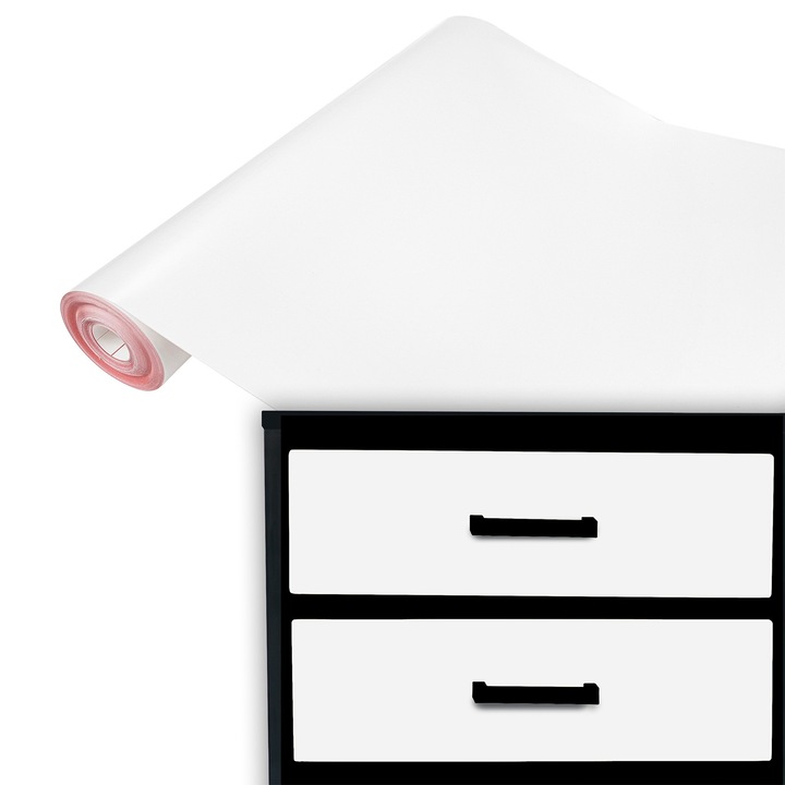 Folie autoadeziva pentru mobila de bucatarie, vanzare la metru, 67.5 x 100 cm, DecoMeister®, Model Alb Mat, F047-067-0100