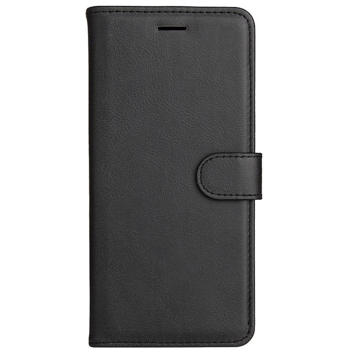 Еко кожен калъф UIQ Diary Book за Samsung Galaxy Note 10 Plus / Note 10 Plus 5G, магнитно затваряне, прецизни изрези, удароустойчивост, защита срещу пръстови отпечатъци, издръжливи материали, джобове за карти, функция стойка, черен