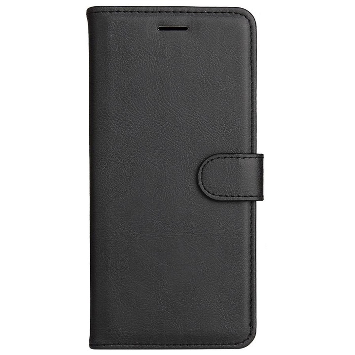 Еко кожен калъф UIQ Diary Book за Samsung Galaxy Note 10 Plus / Note 10 Plus 5G, магнитно затваряне, прецизни изрези, удароустойчивост, защита срещу пръстови отпечатъци, издръжливи материали, джобове за карти, функция стойка, черен