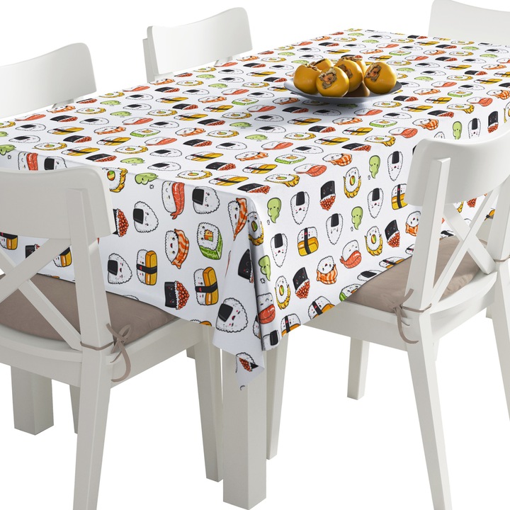 Abrosz, Kawaii Sushi, Poliészter, Téglalap, Méret: 140 cm x 400 cm, TDX020/400