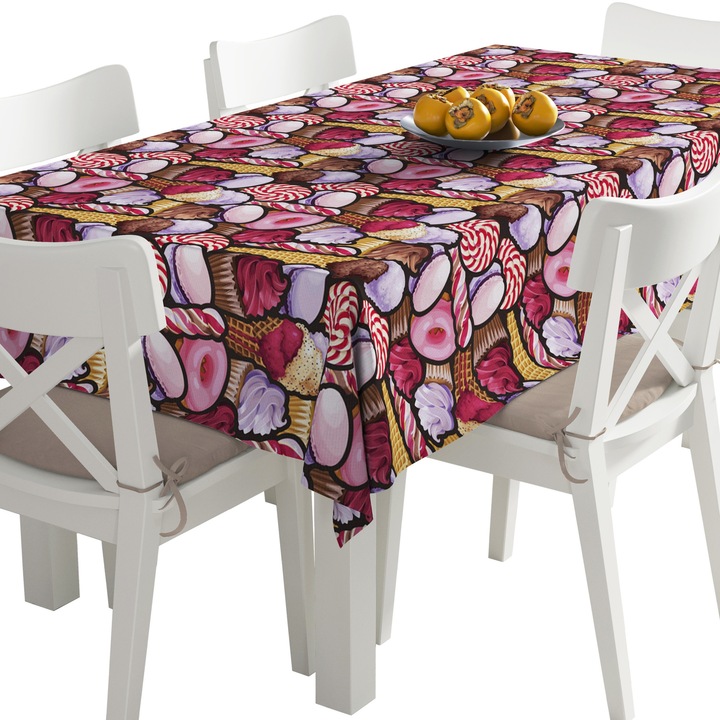 Abrosz, cukorka rózsaszín, poliészter, téglalap, méret: 140 cm x 350 cm, TDX024/350