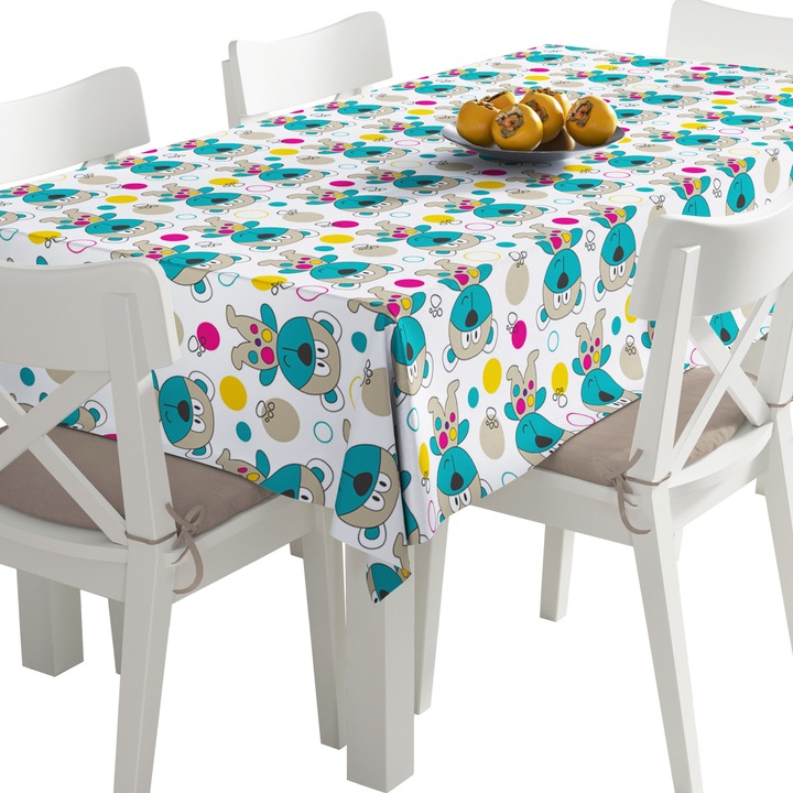Abrosz, kawaii medvék, poliészter, téglalap, méret: 140 cm x 450 cm, TDX038/450