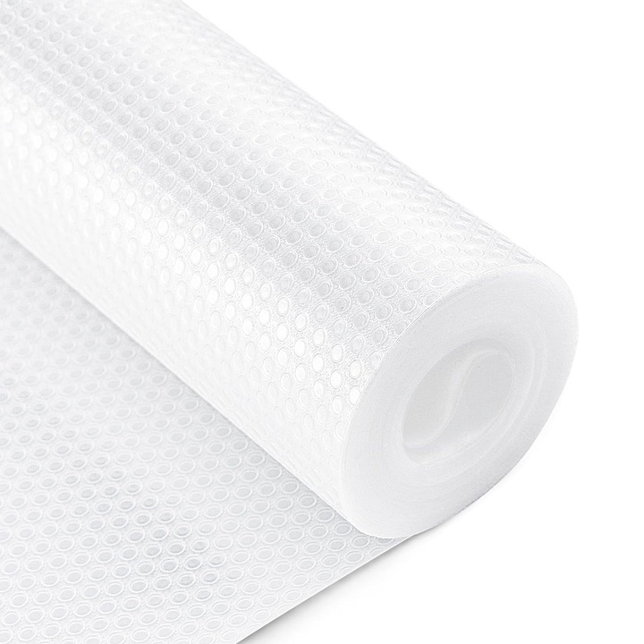 Folie Protectie Pentru Sertare, Zggzerg, Ne-lipicios, Rezistent la uzura, Antialunecare, Impermeabil, Rezistent la mucegai, Transparent, Textura punct, Pentru dulap de bucatarie, rafturi, frigider, EVA, 45cm x 500cm