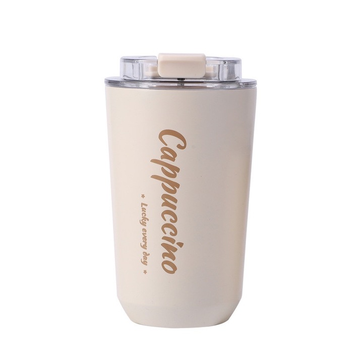 Cana termoizolanta portabila, inox, capac etans, multicolor, 380ml