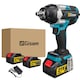 Cheie de impact electrica fara perii Gisam, 1500N.M, 7200rpm, albastru, compatibila cu acumulator Makita 18V, baterie 2*4.0Ah