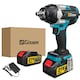 Cheie de impact electrica fara perii Gisam, 1500N.M, 7200rpm, albastru, compatibila cu acumulatorul Makita 18V, baterie 1*4.0Ah