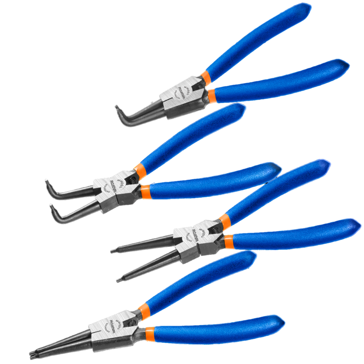 Set 4 clesti pentru inele de siguranta Wadfow, dimensiune 7"/180mm, diametru 1.8mm, otel carbon