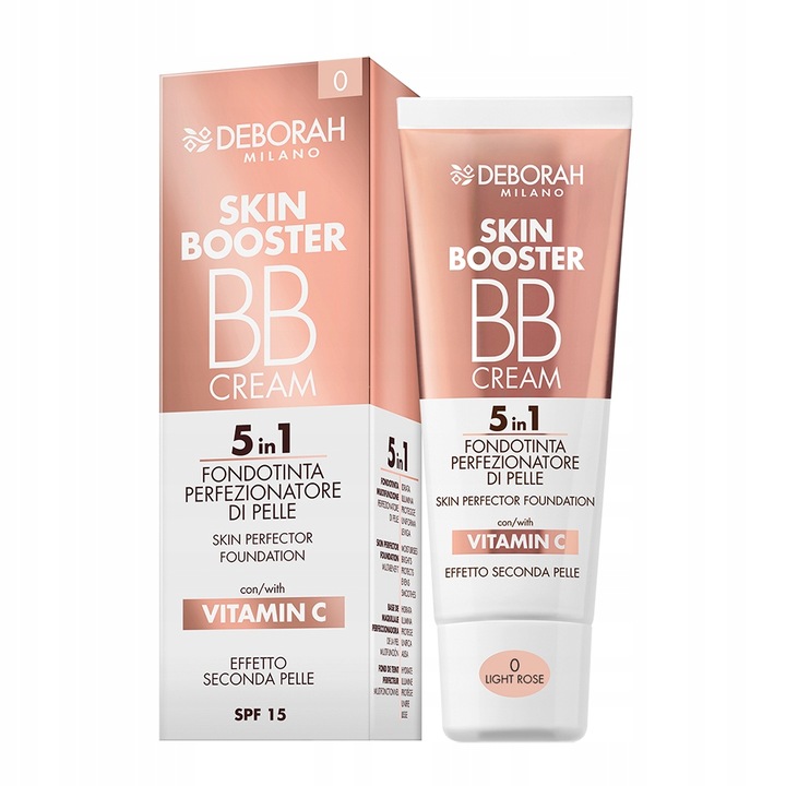 Фон дьо тен BB Cream Deborah Skin Booster, хидратиращ, хипоалергенен, 0 Light, 30 мл
