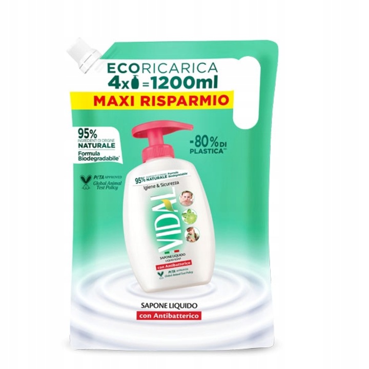 Течен сапун Vidal, мента и липа, 1200 мл