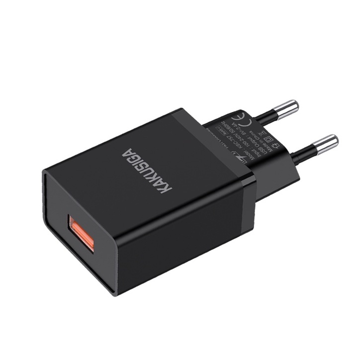 Incarcator Retea Premium Adaptive Fast Charging 2.4A USB-A Blister Retail Negru