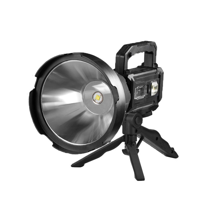 LED фенер със статив W5111, Powerbank, 50W, черен