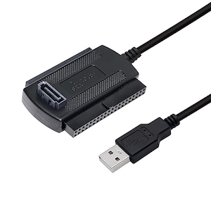 Cablu USB SATA IDE, Rqiurpn, USB 2.0 to 2.5/3.5/5.25in, viteza de transfer 480MB/s, 60cm, negru
