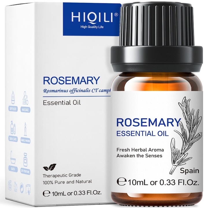Ulei esential de rozmarin HIQILI, 100% pur, distilare cu abur, 10ML