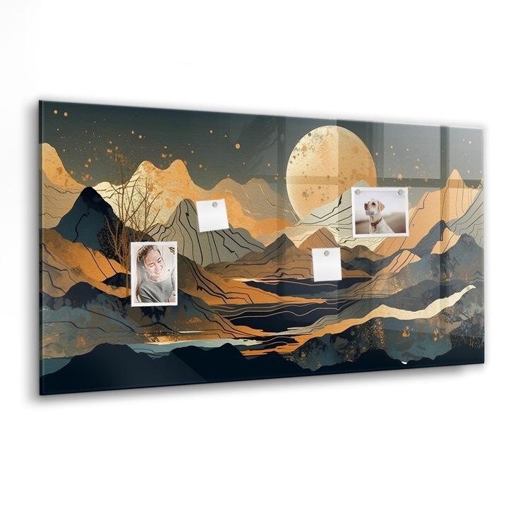Магнитна дъска Tulup, Пейзажна абстракция, 120 cm x60 cm, Многоцветен