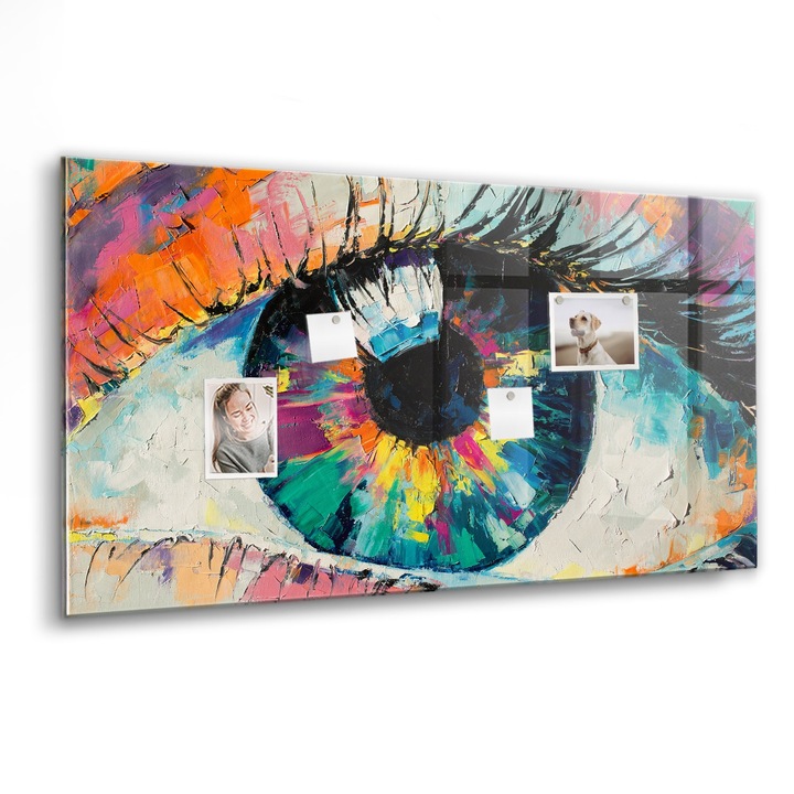 Магнитна дъска Tulup, Зеницата на окото човек, 120 cm x 60 cm, Многоцветен