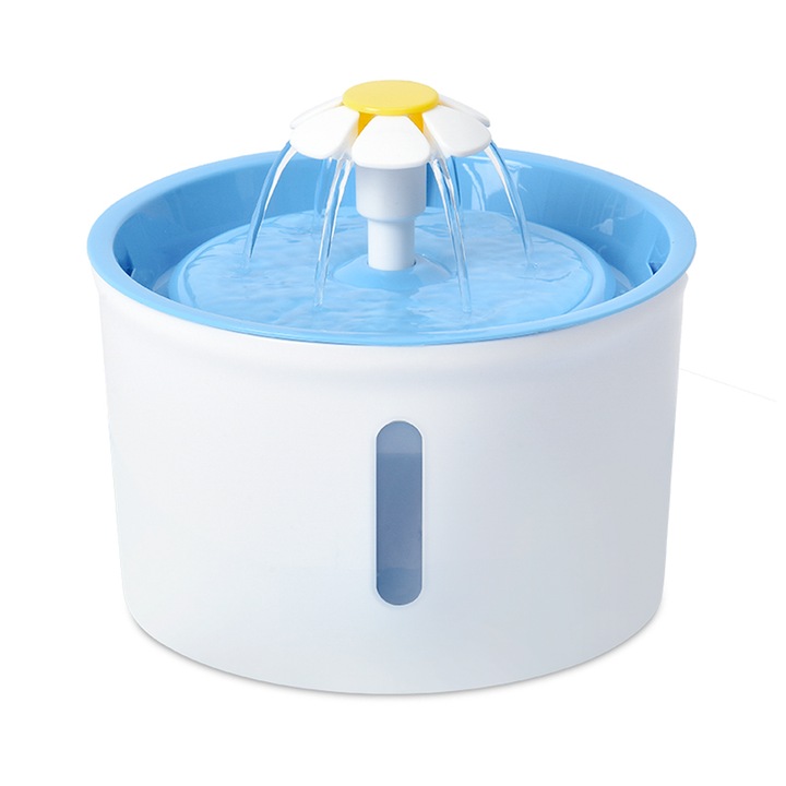 Fantana automata pentru animale, 1.6L, filtru cu 3 straturi, albastru, Plastic