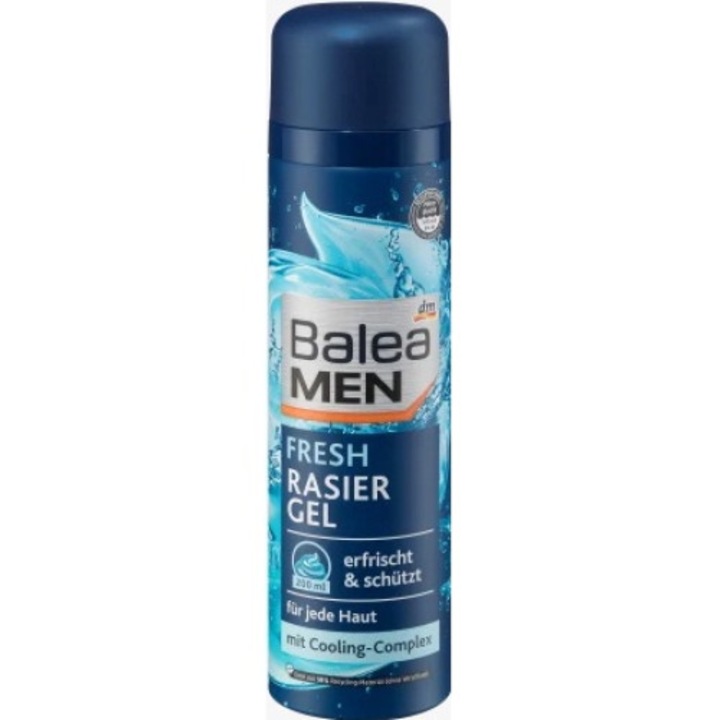 Гел за бръснене, Balea, MEN Fresh, Охлаждащ ефект, Vegan, 200 мл