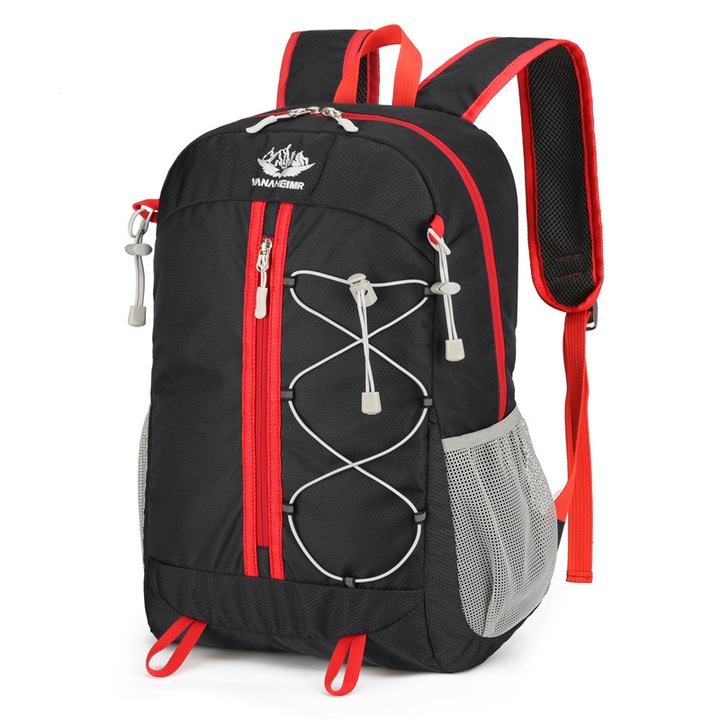 Rucsac pliabil pentru drumetii, capacitate mare, gri/negru