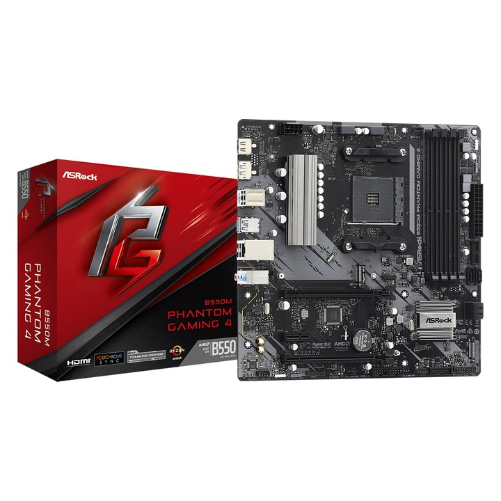 Дънна платка ASROCK B550M PHANTOM GAMING 4 90-MXBE90-A0UAYZ